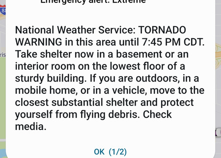 Tornado Warning in Chicago